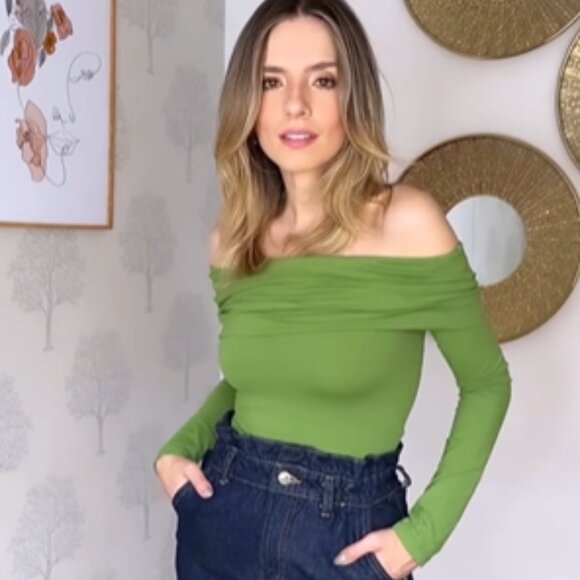 Zara - Off-The-Shoulder Bodysuit 3905/159/513 | Medium | Green Meadow - Picture 3 of 11